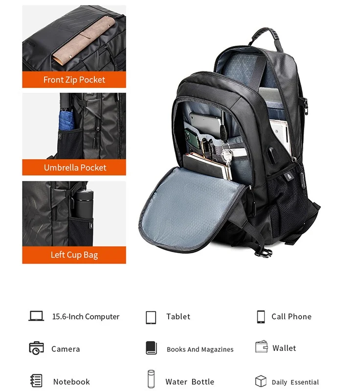 ARCTIC HUNTER  Backpack for Men 30L Office Travel Backpack Casual Laptop Bag with 15.6-inch Laptop Pocket Water-resistant Multi-pockets Large Capacity College Backpack with USB Port B00388 Grey  | Best Price UAE